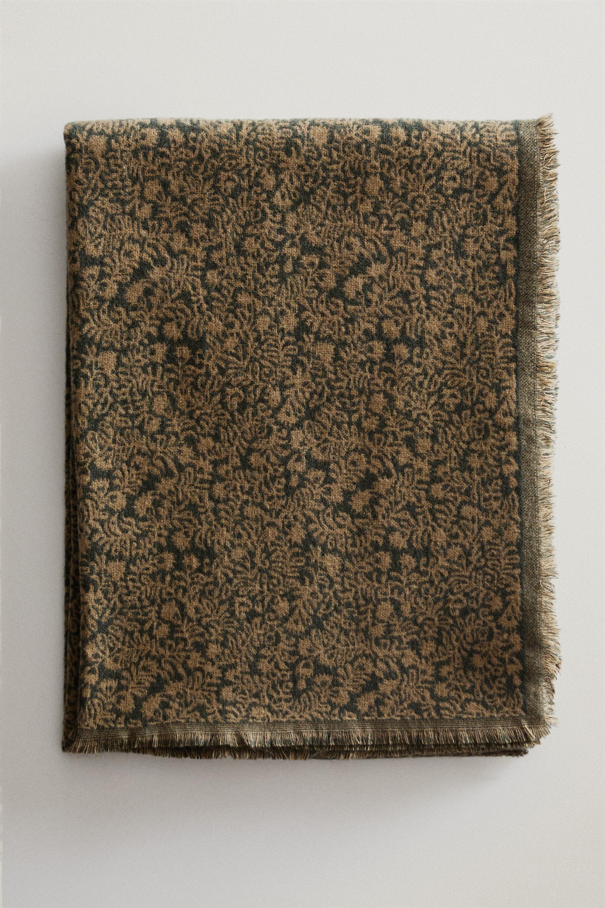 COUVERTURE LAINE FLEURS